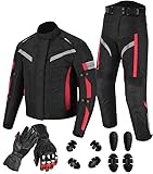 Motorradanzug für Herren, wasserdichte Motorradjacke mit Hose und...