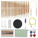 Rundstricknadeln Set Austauschbar, 13 Paar Rundstricknadeln mit Tasche und...