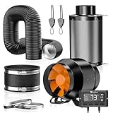 Hon&Guan Abluftset 100mm, Rohrventilator 100mm mit Temperatur- und...