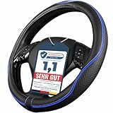 Upgrade4cars Lenkradbezug Blau Schwarz in Leder-Optik | Lenkradhülle...