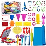 Knetwerkzeug für Kinder, 41 Stück Zubehör Creation Frühstück Burger &...
