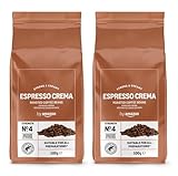 by Amazon Espresso Crema Röstkaffee Ganze Bohnen, 1kg (2 Packs of 500g),...