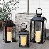 3er Set Gartenlaterne Windlicht Laterne Laternen Metalllaterne Set...