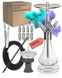 Zanabaq Premium Edelstahl Shisha Set - 4 Anschlüsse + edles Zubehör -...