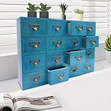 Apothekerschrank Vintage Kommode mit Schubladen 16 Schubladenbox Holz...