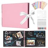 DazSpirit Fotoalbum 29,5 X 21cm Fotoalbum Zum Selbstgestalten Schwarz...