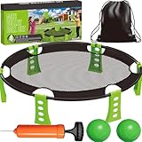 YUEMING Roundnet Set, Outdoor Roundnet Spieleset mit 2 Bällen,...