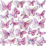 Rosa Laser wandtattoo Schmetterlinge,Schmetterling wandtattoos wandsticker...