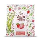 Vegan Protein - ERDBEERE - Pflanzliches Proteinpulver aus gesprossten Reis,...