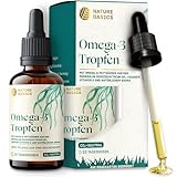 Veganes Omega 3 Algenöl - 100 ml Tropfen hochdosiert - 695 mg DHA & 347 mg...