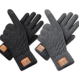 CHENMEI Winterhandschuhe Strickhandschuhe für Herren Damen - Touchscreen...