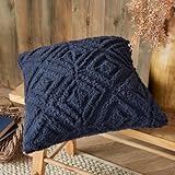 Fusion - Marineblaues Teddy-Fleece-Kissen (43 x 43 cm), marineblaues...