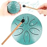 Steel Tongue Drum, 3 Zoll 6 Töne Zungentrommel Schlagzeug Anfänger,...