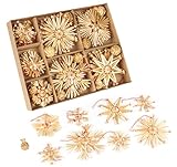 Agoer 56er Set Strohsterne Christbaumschmuck, Handgemacht Weihnachtsbaum...
