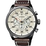 CITIZEN Herren Analog Quarz Uhr mit Leder Armband CA4215-04W