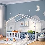 Bellabino Bia Kinderbett 90x200 cm – Bodenbett mit Rausfallschutz &...
