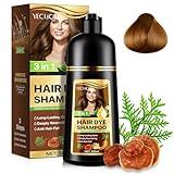 Haarfärbeshampoo 3in 1, Herbal Ingredients, Natürliches Sofort Haarfarben...