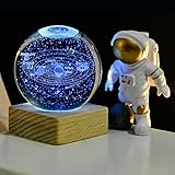 3D Kristallkugel Nachtlicht, USB 3D Sonnensystem Planeten Kristallkugel...