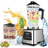 Mixer Hochleistungsmixer, 2-in-1-Standmixer, 6000W Smoothie Maker, 2L+0.5L,...