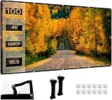 Leinwand Beamer 100 Zoll, hochauflösende Anti-Falten Beamer Leinwand, 16:9...