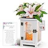 HN HAIINAA Gedenklaterne mit Trauerlilie, Blumen, Trauerverlust,...