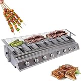 BBQ Gasgrill, 8 Brenner Kommerzieller Grill mit einstellbarer Höhe,...