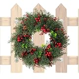 Weihnachtskranz mit roten Beeren, Weihnachtsgirlande mit Beeren -...
