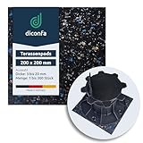diconfa 100x Terrassenpads Gummigranulat 200x200mm, 3mm stark - WÄHLBAR -...