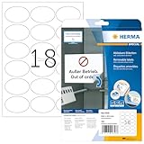 HERMA 4358 Universal Etiketten ablösbar, 25 Blatt, 63,5 x 42,3 mm, 18 pro...