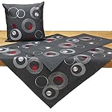 Quinnyshop Moderne Kreise Kringel Mitteldecke ca. 85 x 85 cm Polyester,...