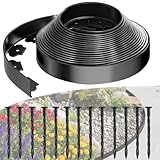 SdreMelo Flexible Rasenkante 12M x 5CM Rasenkante Kunstoff Mit 50 Stück...
