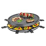 Clatronic RG 3776 Raclette-Grill, 1400 Watt, zum Grillen und Überbacken,...