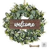Bunte Häuschen Türkranz, Willkommensschild Vordertür Sommerkranz...