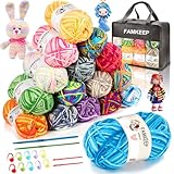FAMKEEP Handstrickgarn,16 Farben Wolle zum Häkeln,40g Bunt Farbverlauf...