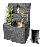 Solar Gartenbrunnen Grada bepflanzbar mit LED Beleuchtung Springbrunnen...