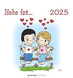 Alpha Edition - liebe ist...2025 Postkartenkalender, 16x17cm, Wandkalender...