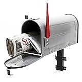 Wiltec Set US Mailbox silbergrau 180 x 220 x 480 mm, amerikanischer...