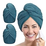 YoulerTex Mikrofaser Handtuch Haare Turban: 2 Stück Haarturban Mikrofaser...