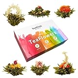 Buntfink TeaFlowers Teeblumen Geschenkset, 6 Teerosen/Teeblüten in...