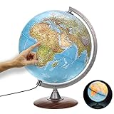 ORBIT Globes & Maps - Leuchtglobus - 30cm Globus mit Holzfuß, Kartenbild...