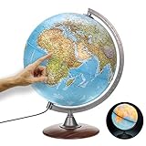 ORBIT Globes & Maps - Leuchtglobus - 30cm Globus mit Holzfuß, Kartenbild...