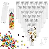 REFORUNG 40 Stück 20ml kleine Glasflasche Glas Reagenzgläser mit...