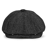 KeepSa Newsboy Stil Tellermütze Schirmmütze Herren Damen - 8 Panel Peaky...