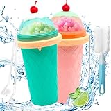 Slush Becher 2-teiliges Set,Silikon Squeeze Cup Slush Eis Becher zum Kneten...