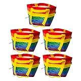 IKEA STORSTOMMA Regenbogen-Taschen, klein, mehrfarbig, gestreift, 13...