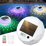 Pool Thermometer Schwimmend mit Lichtshow, Solar Pool Thermometer Digital...