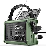 ROCAM Kurbelradio,12000mAh Notfallradio mit 8500mm² Solarpanel & 650mA...