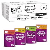 WHISKAS Adult 1+ Katzenfutter nass - ab 1 Jahr - 84x85g Portionsbeutel -...