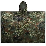 LOOGU Leichter wasserdichter Regenponcho mit Kapuze Camouflage Design...