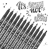 YYSHUS Kalligraphie Stifte, Handlettering Stifte, 12 Größen Schwarz...